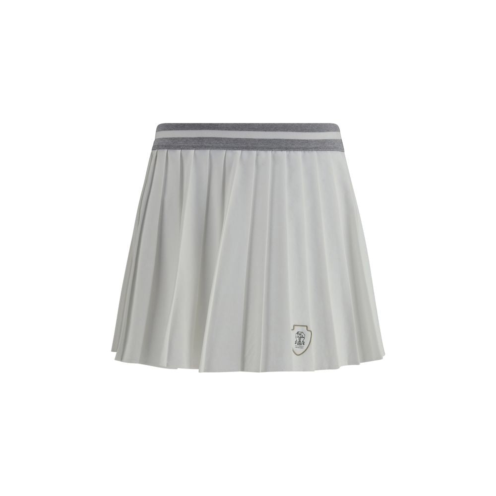 Brunello Cucinelli White Polyester Mini Skirt